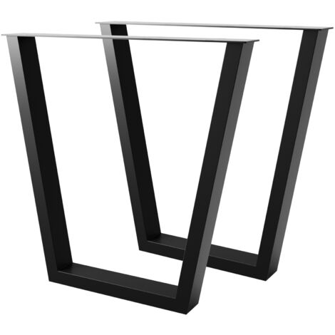 MetaloPro Set de 2 pieds de table en Métal, Pied pour meubles - Pieds en V - 72x70 cm (1/5)