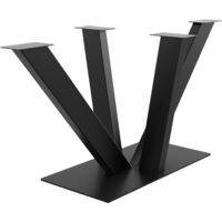MetaloPro Structure robust pieds de table en acier noir – Design industriel lourd pour table de salle à manger ou bureau