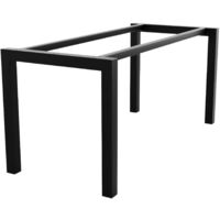 Metalopro – Pieds de table en métal noir trapèze – Acier haute résistance avec vis pré-percées – Pour tables à manger, bureaux 180x70x72 cm