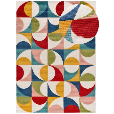 ATTICGO Tapis d'extérieur géométrique avec relief MILA 24 Multicolore 160x230 cm (1/5)