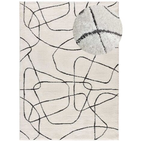ATTICGO Tapis géométrique style scandinave BLANCHE 22 Blanc 160x230 cm (1/4)