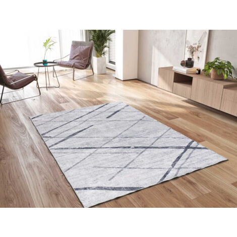 ATTICGO Tapis ethnique imprimé CLASS 36 Gris 80x150 cm (1/4)