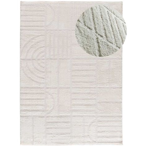 ATTICGO Tapis géométrique style scandinave BLANCHE 30 Blanc 140x200 cm (1/4)