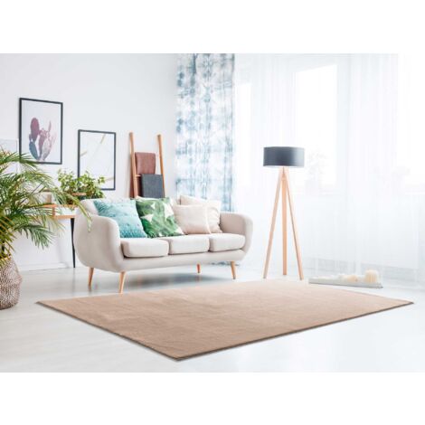 ATTICGO Tapis uni lavable toucher doux LOFT Beige 160x230 cm (1/4)