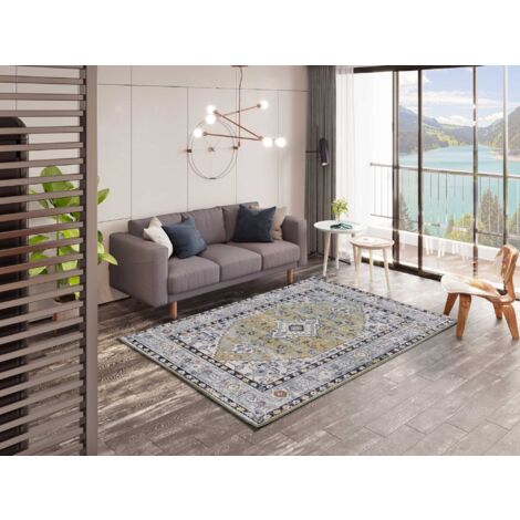 ATTICGO Tapis vintage à poils courts MABEL 38 Multicolore 140x200 cm (1/5)
