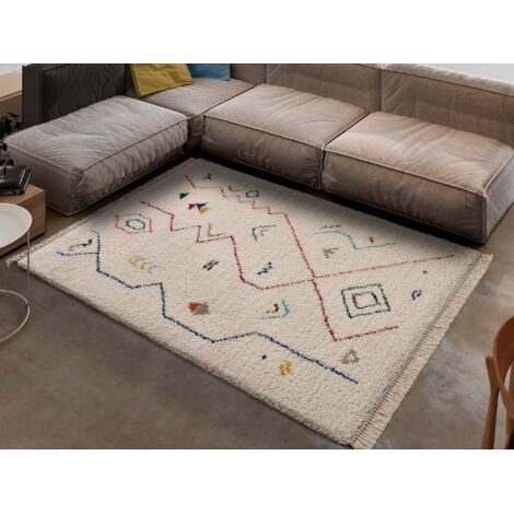 ATTICGO Tapis ethnique YEBEL 17 Blanc 80x150 cm (1/5)