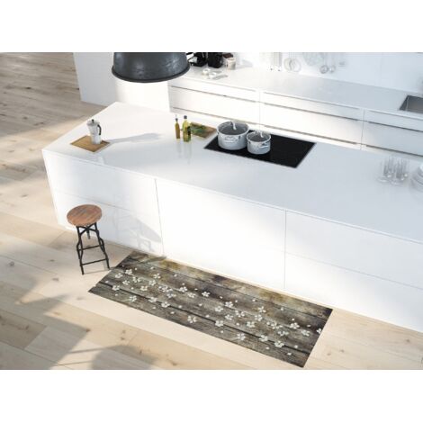 ATTICGO Tapis dessins de printemps lavable SPRINTY Marron 52x100 cm (1/4)
