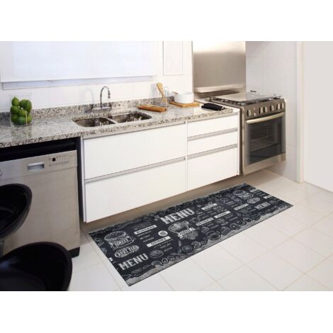 ATTICGO Tapis dessin Menu lavable RICCI Noir 52x100 cm