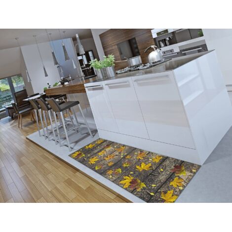 ATTICGO Tapis dessins automne lavable SPRINTY Jaune 52x100 cm (1/4)