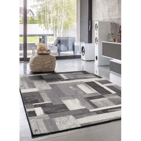 ATTICGO Tapis géométrique AMBER 06 Gris 57x110 cm (1/4)