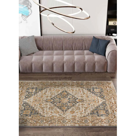 ATTICGO Tapis vintage DELTA 92 Beige / Gris 133x190 cm (1/4)