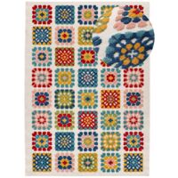 ATTICGO Tapis d'extérieur géométrique avec relief MILA 28 Multicolore 120x170 cm
