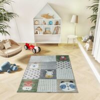 ATTICGO Tapis enfant animaux CANDY 61 Multicolore 120x170 cm