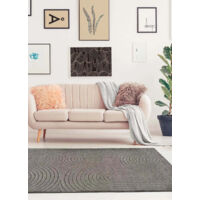 ATTICGO Tapis scandinave avec relief LINA 02 Gris 160x230 cm