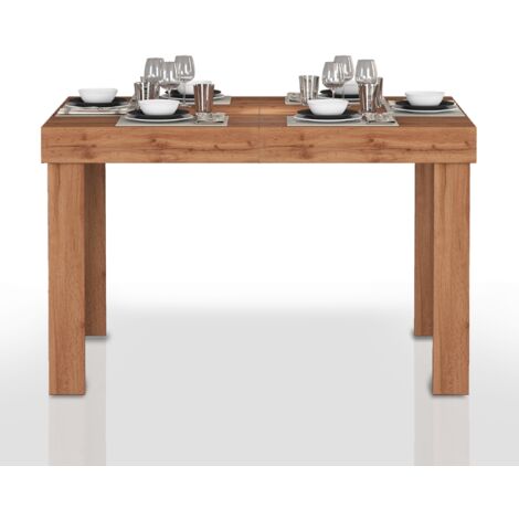 WHOUS Tavolo Allungabile CHRONOS per Sala da Pranzo e Soggiorno, Estensibile da 120 a 200 cm, Tavolo Cucina per 4-10 Persone, Rovere (1/5)