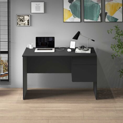 WHOUS Scrivania Easy 1 anta e 1 cassetto antracite opaco 110x50x75 cm