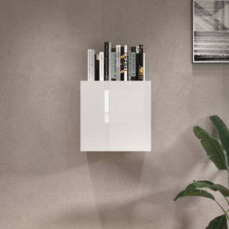 WHOUS Pensile a cubo Chronos con 1 anta bianco lucido 50x35x50 cm