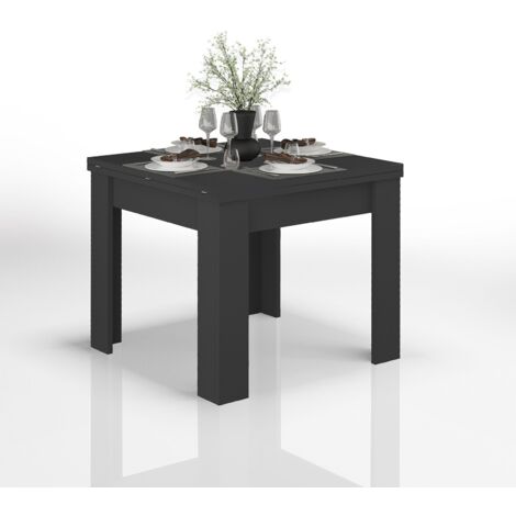 WHOUS Tavolo Allungabile JESI per Sala da Pranzo e Soggiorno, Estensibile da 90 a 180 cm, Tavolo Cucina per 4-8 Persone, Antracite Opaco