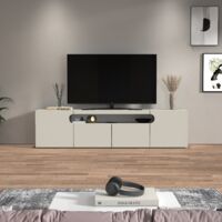 WHOUS Mobile porta TV Real con 4 ante e 1 vano aperto cashmere 240x40x60 cm