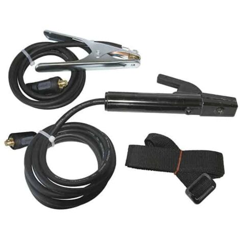 GYS – Câble de soudage à l'arc pour postes MMA 150/200A – Porte-électrode Shark X200.35 – Pince de masse CROCO A200.35 – 47372