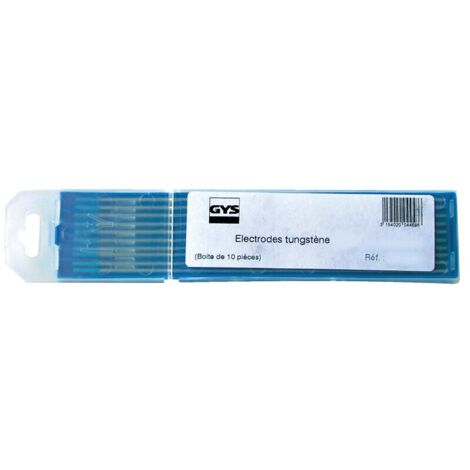 GYS – Électrodes tungstène WR2 Ø2,0 mm turquoise pour soudures DC/AC – Boîte de 10 – 44593