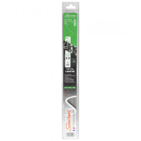 Électrodes inox diamètre 2,5 mm longueur 350 mm boite de 9 pièces - SELECTARC