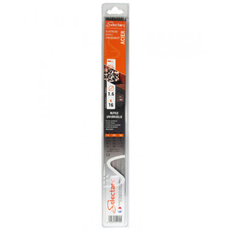 Lot de 6 électrodes en rutile pour soudure acier 4 mm x 350 mm – Selectarc