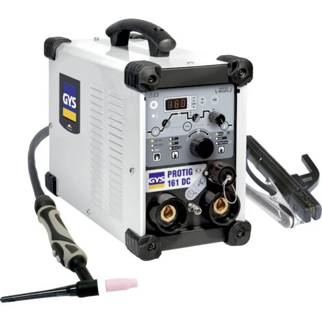GYS – Poste à souder TIG PROTIG 161 DC – Courant 10-160A – Tension 230V – Type d'allumage haute fréquence – Avec accessoires