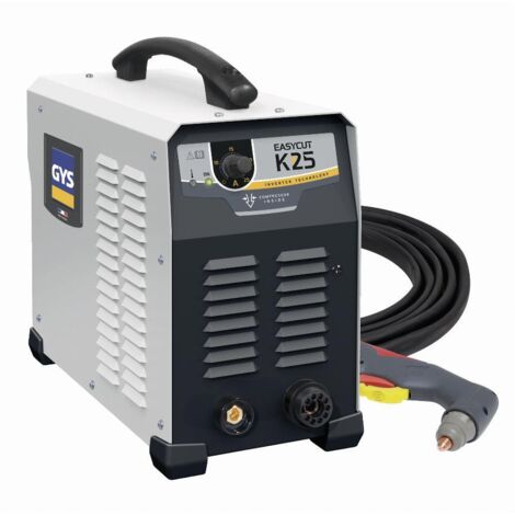 GYS – Découpeur plasma Easycut K25 – Compresseur intégré – Découpe jusqu'à 8 mm acier – Arc pilote sans HF – Torche TPT25 4 m