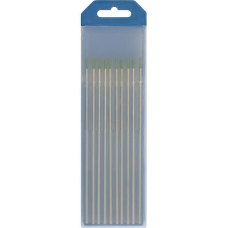 Electrodes en Tungstène Pur de 2,4 mm (Vert) - Pack de 10 pour Aluminium et Acier (Réf. GYS 044579)