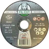 DISQUE A TRONCONNER EXTRA FIN METAL/INOX 125X1X22 FIL CUT