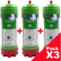 PACK (X3) BOUTEILLES GAZ ARGON PUR jetable 2,2 Litres - Soudure Aluminium