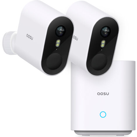 AOSU 5MP Überwachungskamera Aussen, Überwachungskamera Aussen Akku, 32G Lokale Speicher, Kein ABO, Kamera Überwachung Aussen 240 Tage Akku, Bewegungserkennung, 2-Wege-Audio,IP67,Funktioniert mit Alexa (1/5)