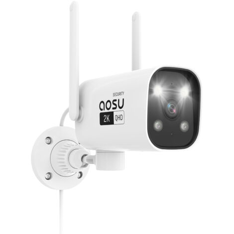 Aosu Outdoor Wi-Fi-Kamera Outdoor-Überwachungskamera 2K, Nachtsicht, wasserdicht, Bewegungssensor, 2-Wege-Audio, 24/7-Aufnahme, 2.4 G
