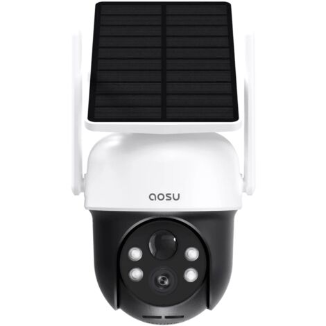 Kit 2 Telecamere Solari AOSU 2K Per Esterni: AosuBase 2.0 Con 32GB, PIR, Allarme E Audio Bidirezionale