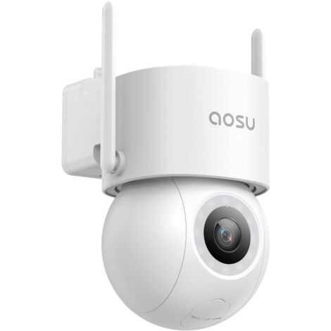 AOSU 3K 5MP Camera Surveillance WiFi Extérieure Filaire 360°PTZ Caméra IP Exterieur WiFi 2.4GHz, 400Lm Projecteur Vision Nocturne Couleur, Sécurité et Protection Des véhicules, 24/7 Enregistrement (1/5)