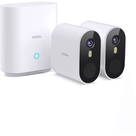 aosu Cámara Vigilancia Exterior WiFi, 5MP Ultra HD, Detección de Movimiento por Radar, sin cuota mensual, 360días de batería,ángulo Ancho de 166°, Visión Nocturna,IP67, Compatible con Alexa/Google