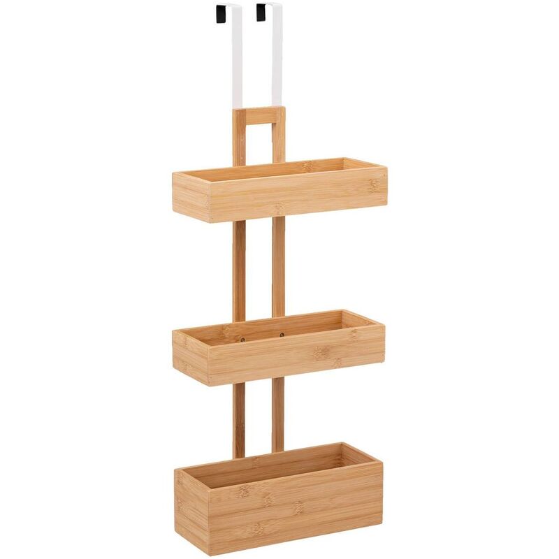 Independiente de bambú de madera por encima de los estantes de