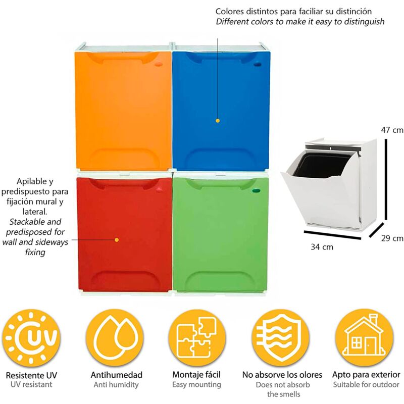 Cubo Basura Reciclaje Well Home Set De Cubos De Basura-papelera