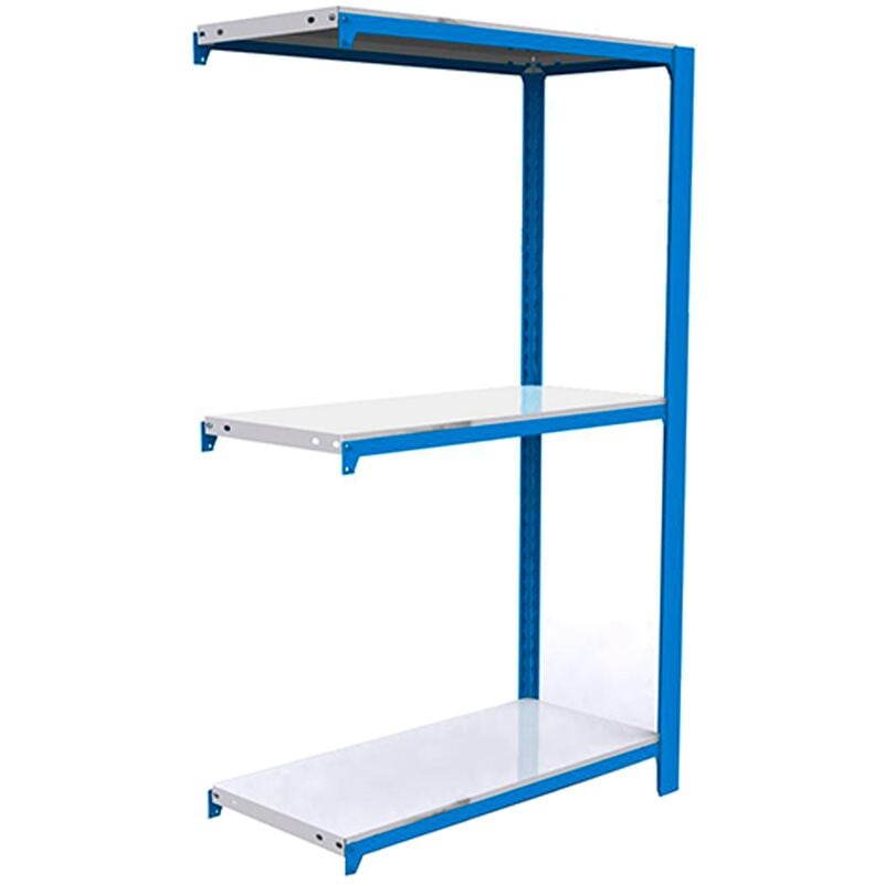 Estantería metálica officlick 1000x900x300 mm, 3 estantes color azul/blanco