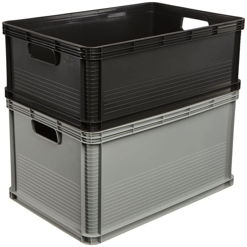 Caja de almacenaje, Gaveta de plástico, 20L - Gris Claro