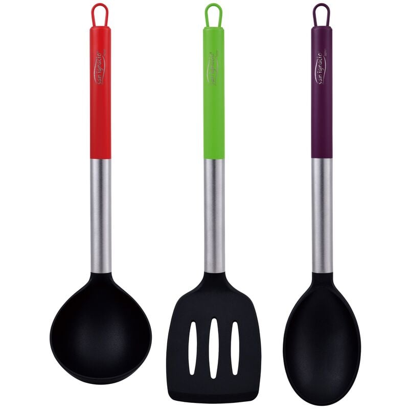 San Ignacio Set 3pc utensilios de cocina nylon jolie la marca multicolor