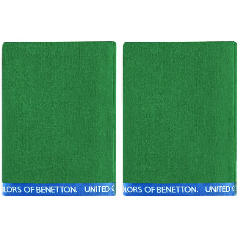 Set 2 Toalla de playa 90x160cm 380gsm velour 100algodon verde casa benetton united colors 100percentalgodon 90x160