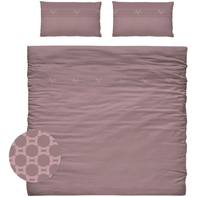 Conjunto funda nordico, 2 fundas de almohada para cama de 150cm 100% algodón Versace 19v69 abbigliamento sportivo srl rosa