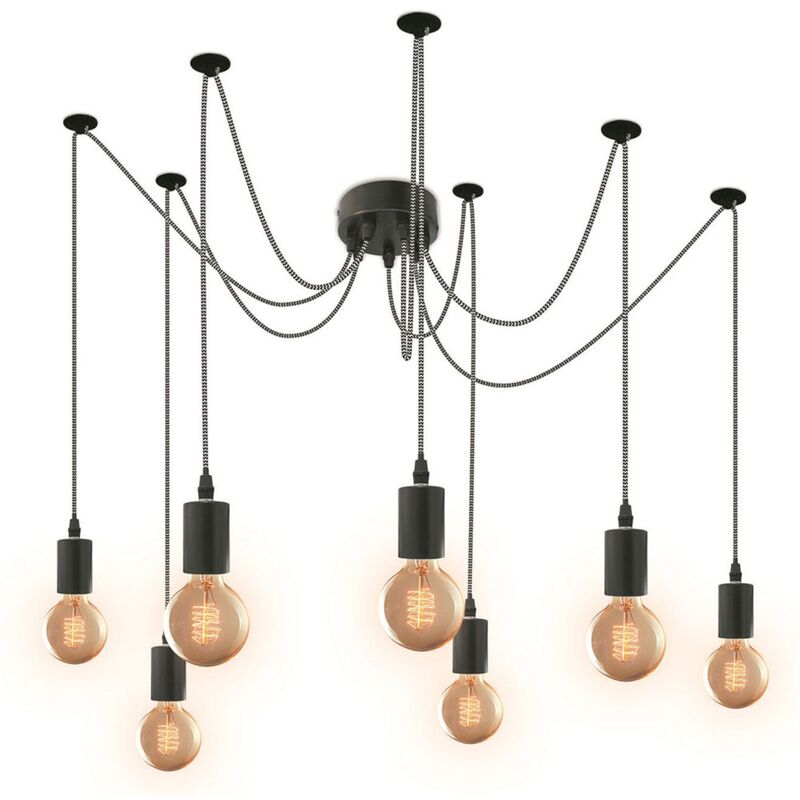 The Home Deco light la12092 suspensi talfer negro color blanco araña 7 cmp iberica 10 25 18