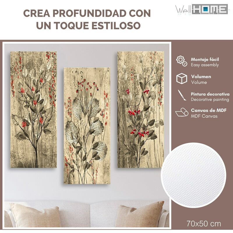 Cuadro en un Marco de Madera MDF Impresiones Modernas 60x40 Rosas en madera