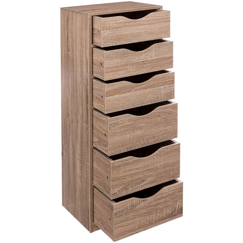 Cajonera con ruedas (L x An x Al: 40 x 29 x 61,5 cm, Número de cajones: 6  ud., Plástico)