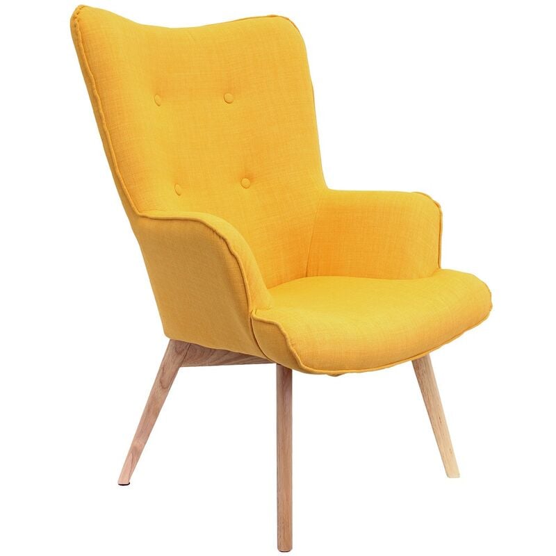 The Home Deco factory hd3614 helsinki silla maderametaltejido amarillo 91 69 80 cm con 68x74x99