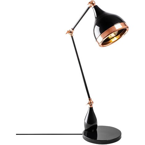 Lámpara de escritorio cobre/madera E27 30 W