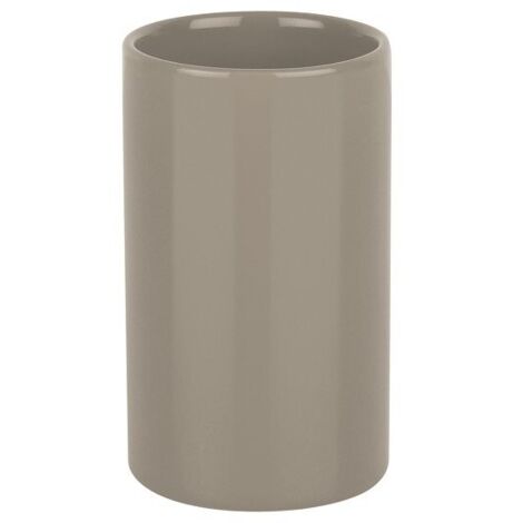 Spirella Zahnputzbecher Relief - Grauer Keramik-Becher Mit Zahnbürstenhalter